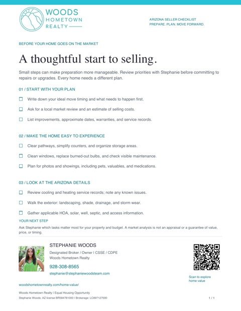 Preview of the Arizona Seller Preparation Checklist