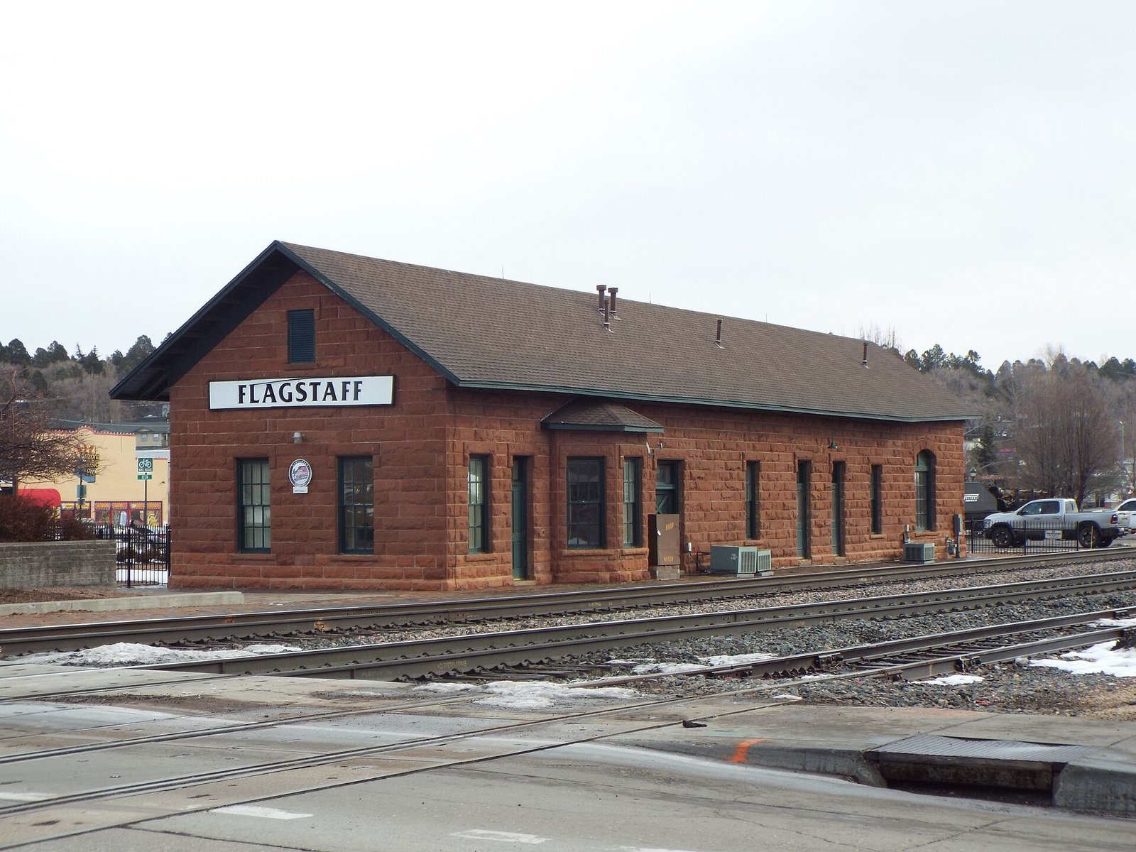 Historic railroad depot in downtown Flagstaff