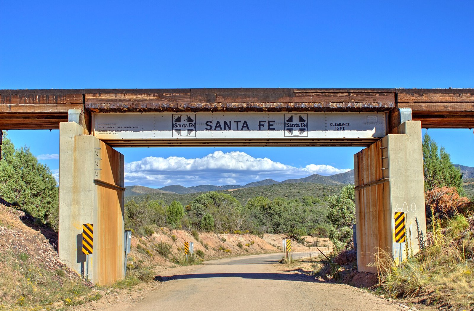 Santa Fe railroad overpass in Skull Valley